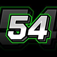 Simple And Shiny Fifty Four Racing Number Vector Clipart Decal Design