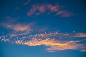 Beautiful clouds at sunset. Sunlight photo