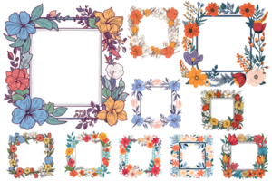 hermoso flor marco clipart - ai generativo png