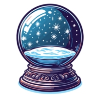 Trees And Mountain Inside Snow Globe Clipart - Ai Generative png