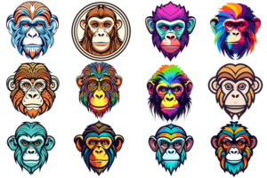 Monkey Head Clipart - Ai Generative png