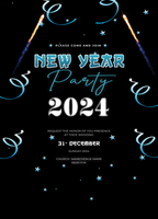 2024 Happy New Year Flyer psd