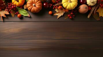 ai generative Autumn Banner, with yellow autumn leaves and copy space for text photo