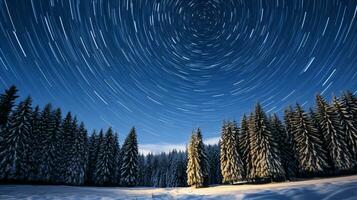 ai generative  Pine forest in winter cowered with a thick white snow blanket photo