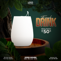 fresh drink social media post template design psd