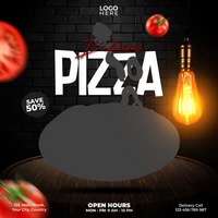 delicious pizza social media post template design psd