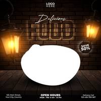 delicious food social media post template design psd