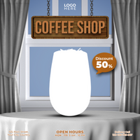 caffè negozio sociale media inviare modello design psd
