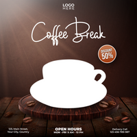coffee break social media post template design psd