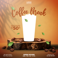 coffee break social media post template design psd