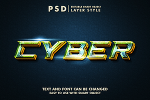 cyber modifiable texte effet psd