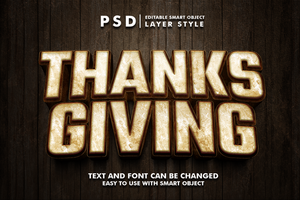 Thanks Giving Editable Text Effect psd