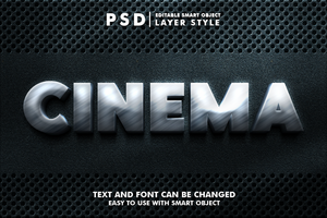 cinematográfico editable texto efecto psd