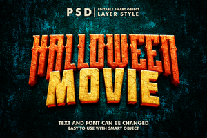 Halloween modifiable texte effet psd