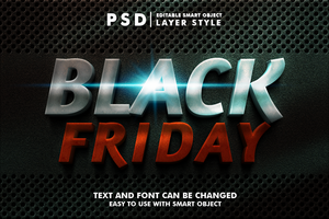 efecto de texto editable de viernes negro psd