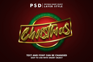 Noël modifiable texte effet psd