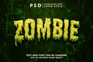 monstruo editable texto efecto psd