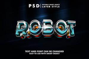 techno modifiable texte effet psd