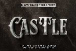 castillo editable texto castillo de efectos editable texto efecto psd