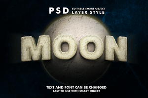 Moon Editable Text Effect psd