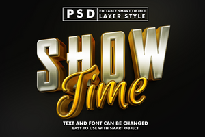 Show Time Editable Text Effect psd