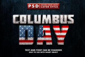 Columbus Day Editable Text Effect psd