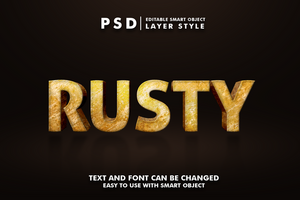 Rust Editable Text Effect psd