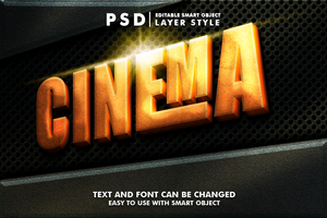 cinematico modificabile testo effetto psd