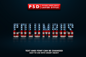 Columbus Day Editable Text Effect psd