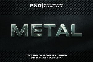 métal modifiable texte effet psd