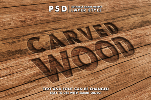 madera editable texto efecto psd