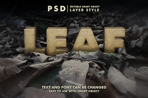 Leaf Editable Text Effect psd