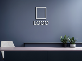 Logo mockup sign mockup design brand identity mockup company logo reception logo mockup branding ai generative background psd