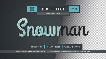 snögubbe redigerbar text effekt psd