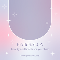 Beauty salon social media post. Pastel colors gradient template psd