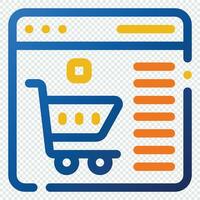Ecommerce Icon. Digital marketing concept. Outline color icon vector