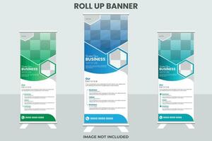 Vector corporate x banner pull up roll up banner standee template with creative shapes and idea