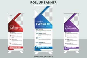 Vector multicolored multi purposes business banner stand design template