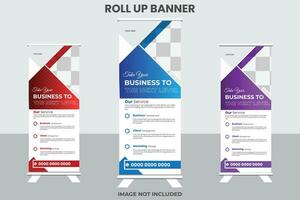 Vector multicolored multi purposes business banner stand design template