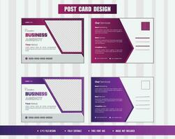 Vector corporate digital business postcard template with geometric shape.