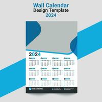 1 pagina pared calendario 2024 vector