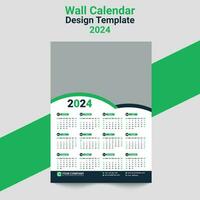 1 pagina pared calendario 2024 vector