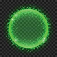 Vector green sparkling frame on black background