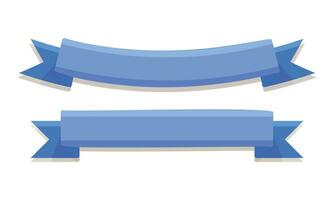 2 Vector ribbons and banners on white background