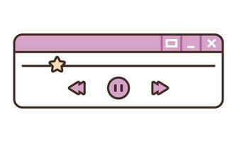 Vector retro video player window nostalgic ui retro vaporwave computer interface window