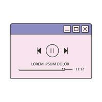 Vector vector retro video player window nostalgic ui retro vaporwave computer interface window