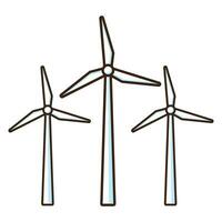 Vector wind turbine icon on white background