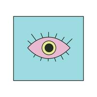 Vector cute cartoon element in retro style psychedelic and vintage