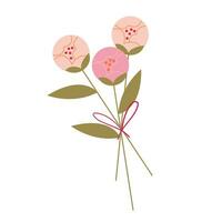 Vector flat spring flower collection on white