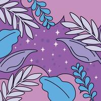 Vector hand drawn abstract leaves pattern